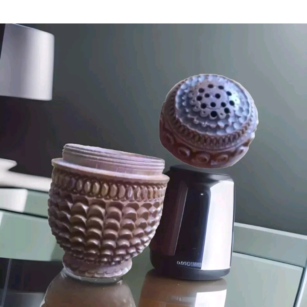 Antique Coquilla Nut Spice Jar *Hand Carved